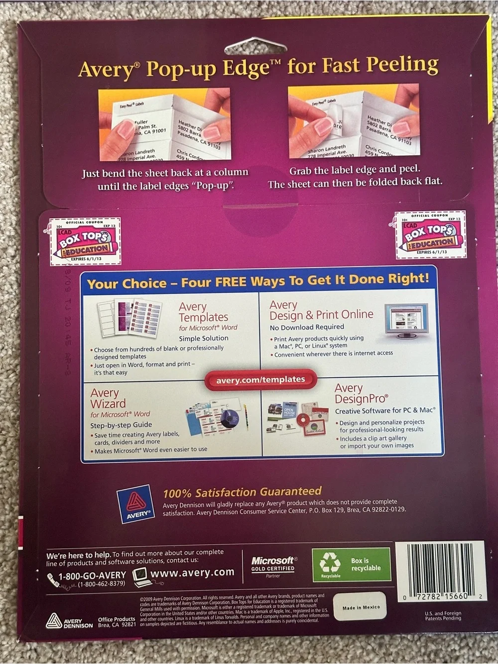 Avery 15660 Clear Easy Peel Laser Address Labels Lot of 3 (2 New/Sealed 1 Open)